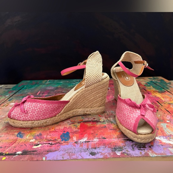 Coach “Megan” Wedges - Hot Pink - Size 9 - Picture 2 of 13